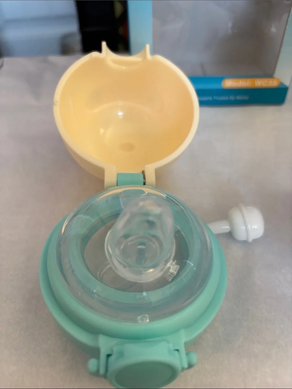 Beige & Teal Children's PPSU Drinking Cup with Handles